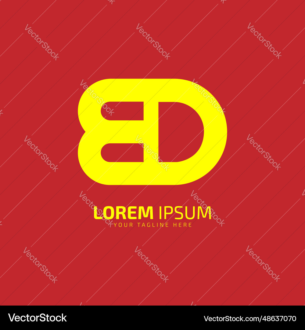 Erster Buchstabe db oder bd minimal abstrakt Erster Buchstabe db oder bd minimal abstrakt vektorbild