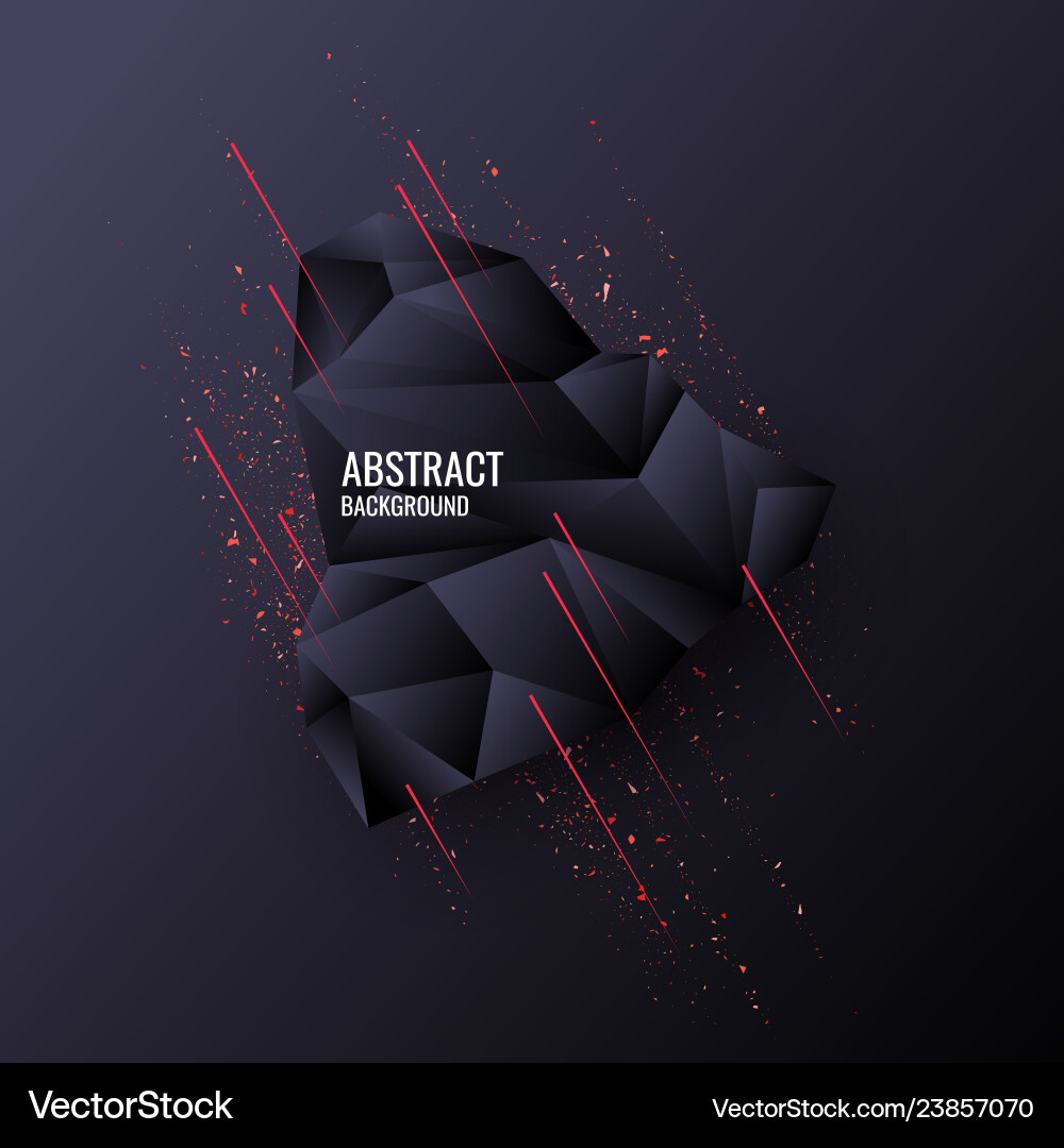 Low poly design abstract polygonal object Low poly design abstract polygonal object vector image