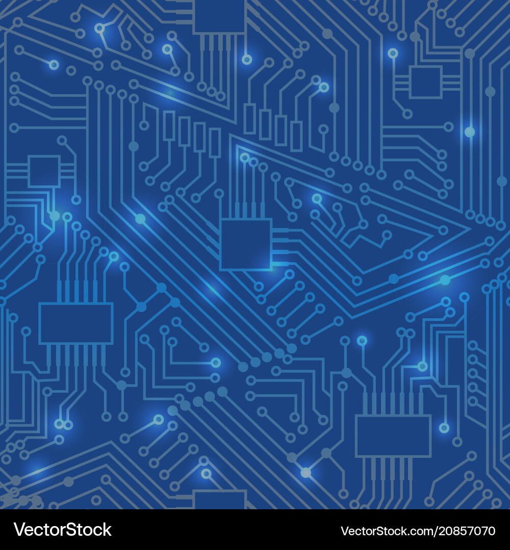 Seamless Blue Motherboard Pattern Royalty Free Vector Image
