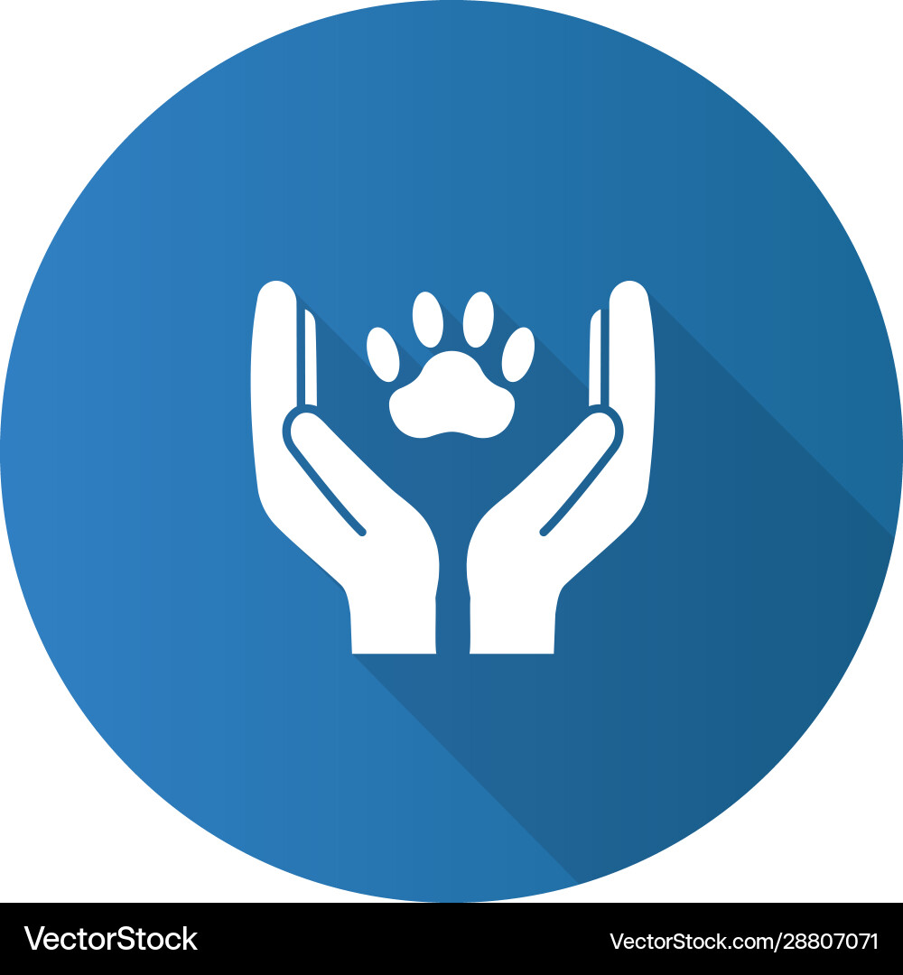 Animal welfare flat design long shadow glyph icon Animal welfare flat design long shadow glyph icon vector image