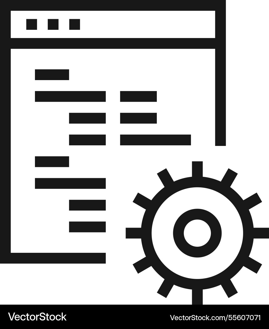 Code optimization flat line web icon concept Code optimization flat line web icon concept vector image