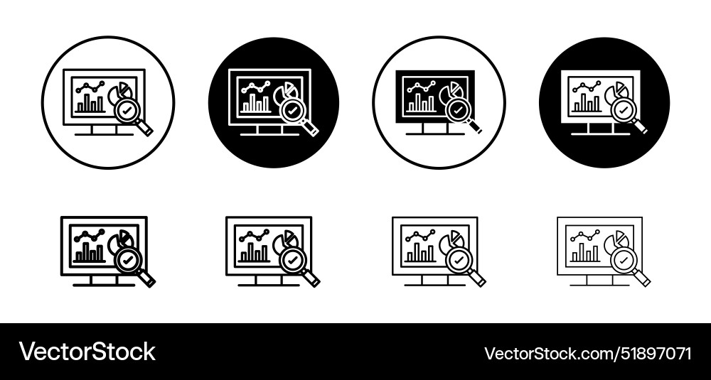 Data analytics icon set collection for web vector image