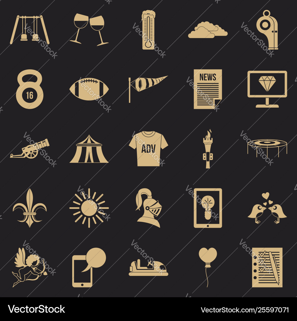 Ensign icons set simple style Ensign icons set simple style Vector Image
