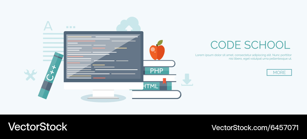 Flat background coding Royalty Free Vector Image