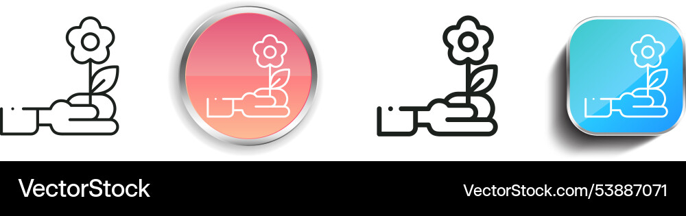 Flower icon thin linear regular and button style Vector Image