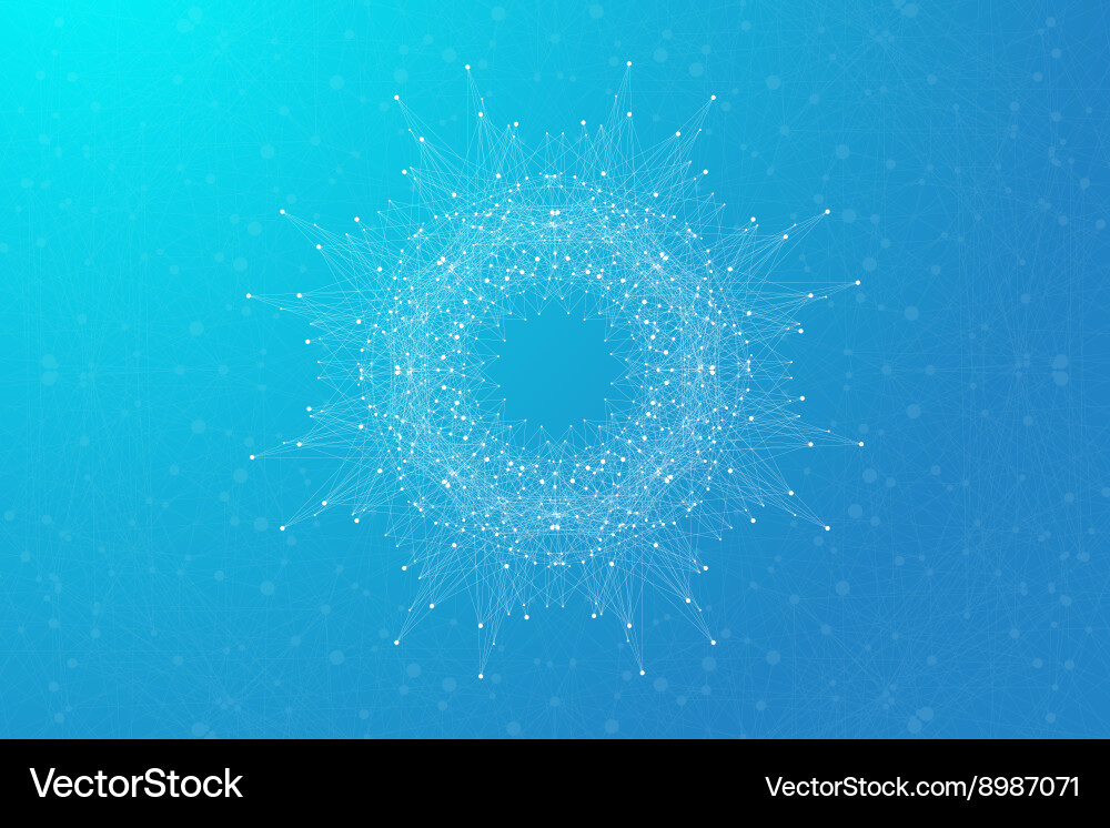 Geometric abstract round form with connected line vector image