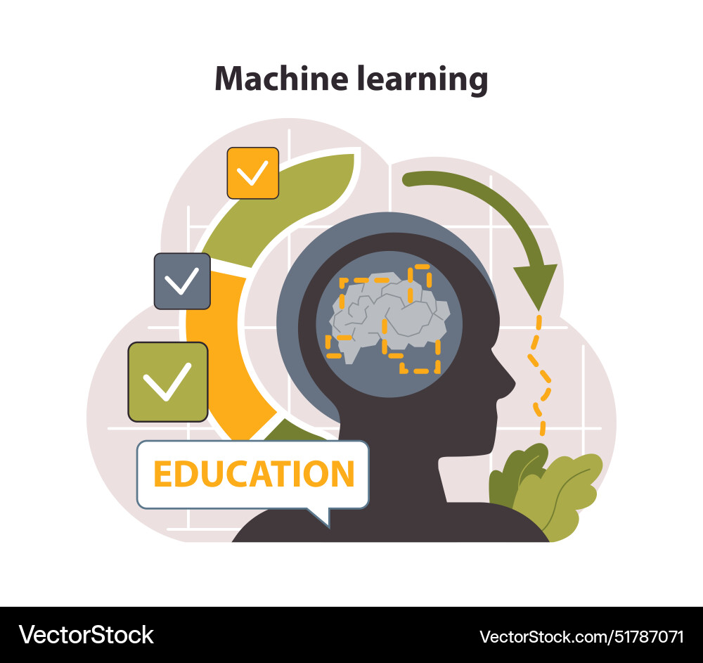 Machine learning big data science technology Machine learning big data science technology vector image