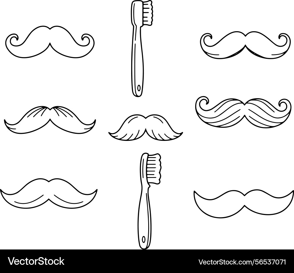 Mustache drawing tutorial learn artistic Vector Image