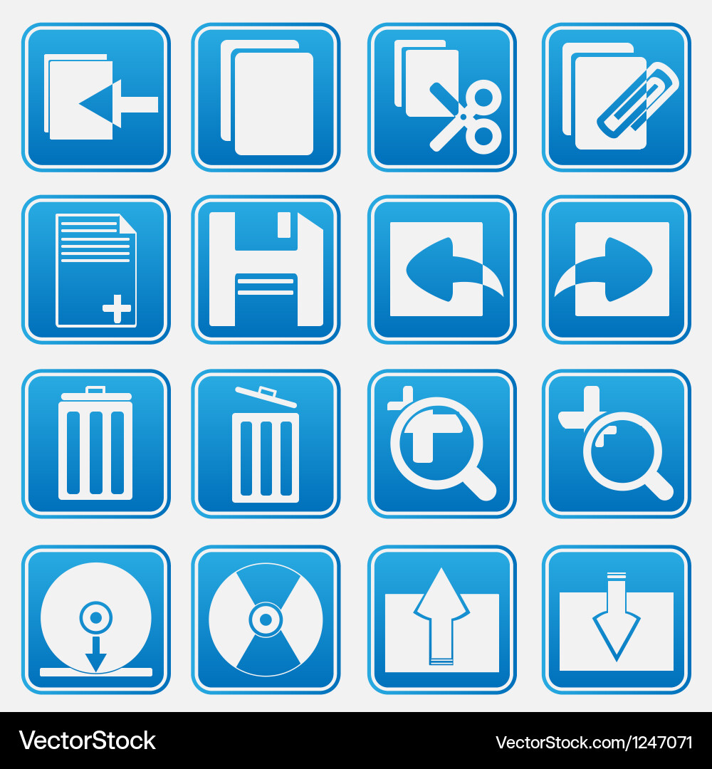 PC Icon Set - Computer Components vector image