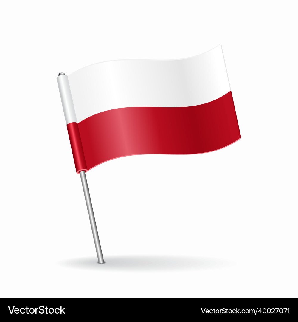 Polish Flag Pointer Map Icon Vector Image