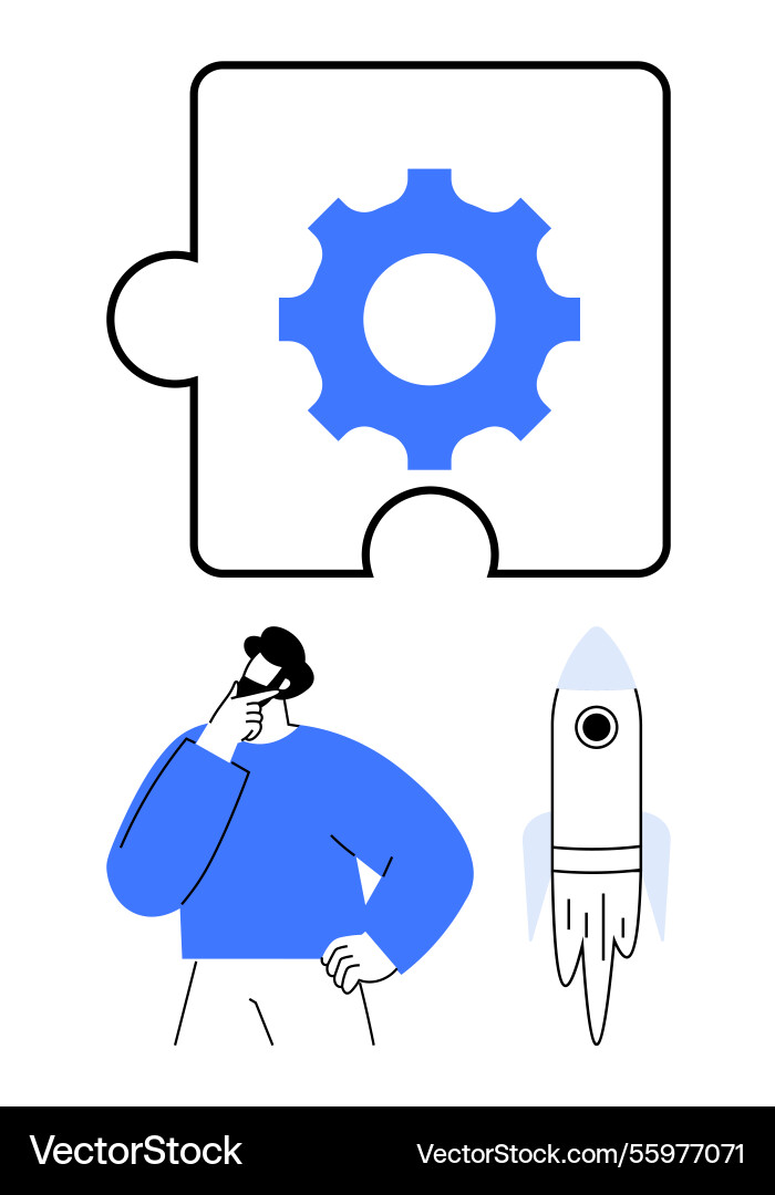 Problem solving and innovation concept with puzzle Problem solving and innovation concept with puzzle vector image