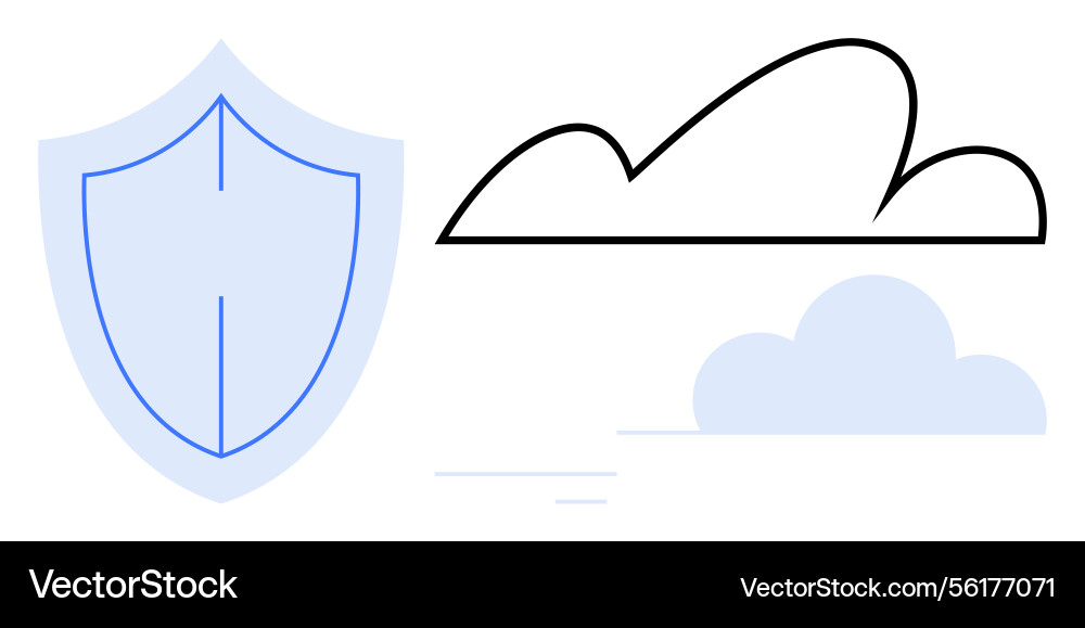 Shield protecting cloud data storage and secure Shield protecting cloud data storage and secure Vector Image