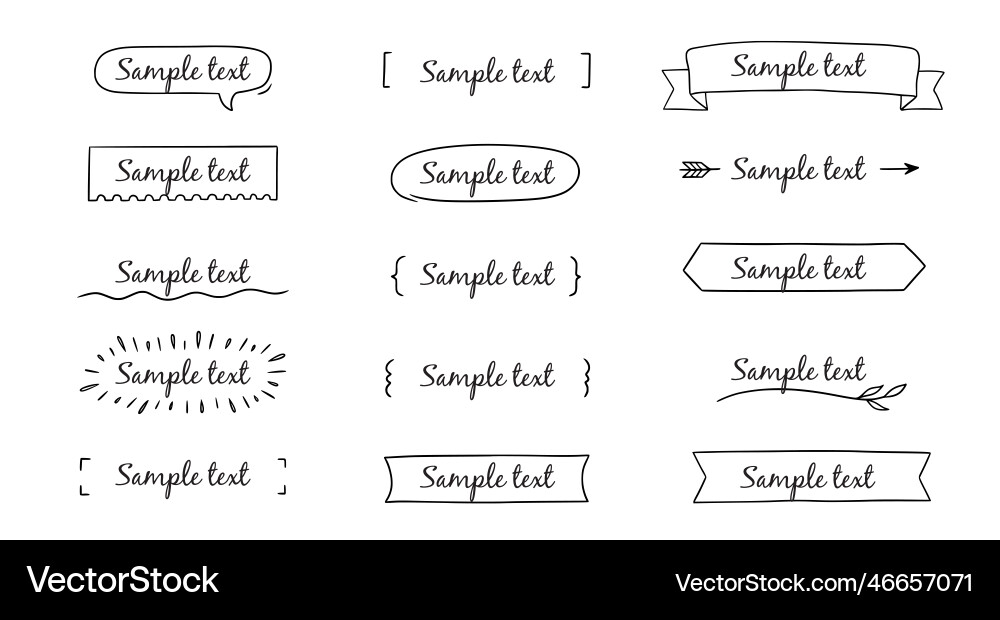 Text title frame handwriting ribbon square Text title frame handwriting ribbon square vector image