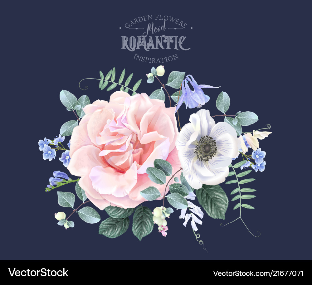 Vintage floral banner with garden rose Vintage floral banner with garden rose vector image