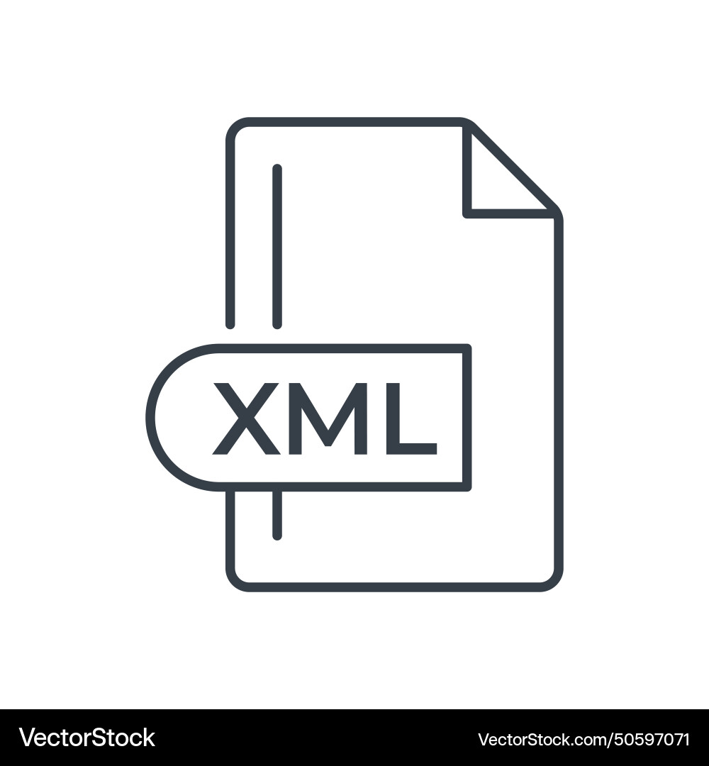 Xml Datei Format Icon Erweiterung Vektorbild