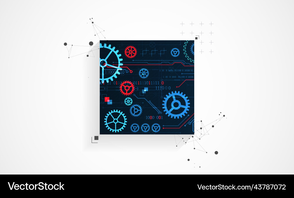 Abstract square background on technological vector image