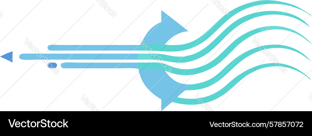 Abstract wind flow with sharp point directional vector image