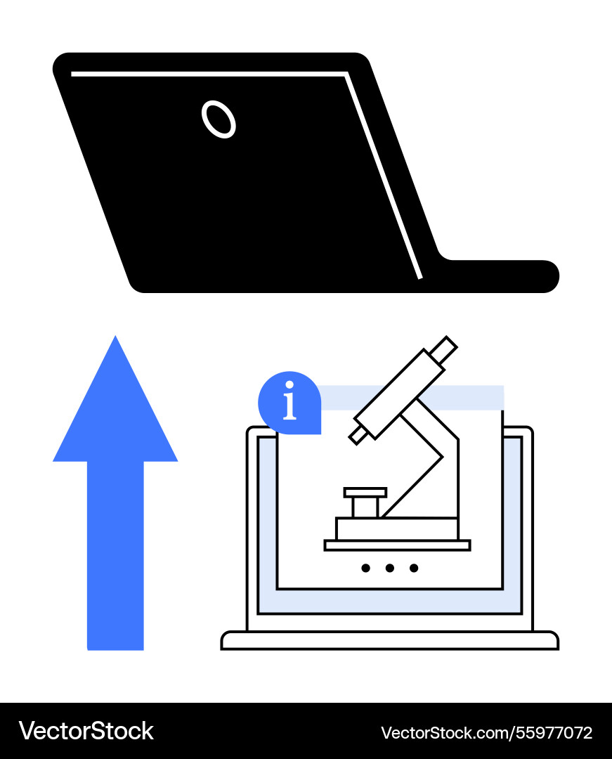 Advancing technology microscope and information Advancing technology microscope and information vector image