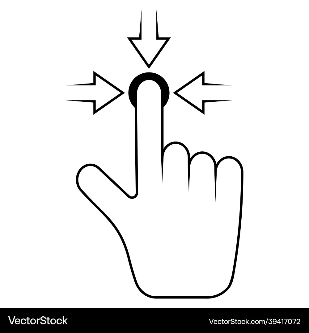 Click here the hand icon with button pointer Click here the hand icon with button pointer vector image