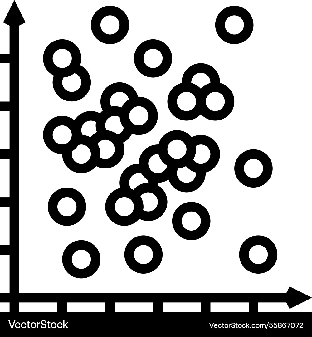 Datenpunkte Diagramm Maschine Lernzeile Symbol Datenpunkte Diagramm Maschine Lernzeile Symbol vektorbild