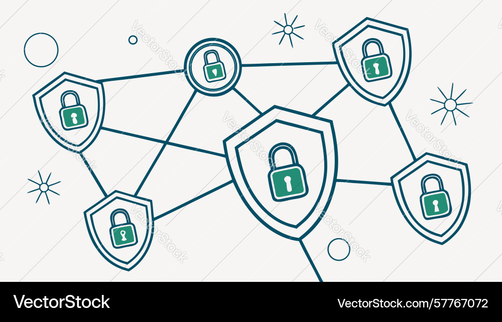 Decentralized secure network with interconnected vector image