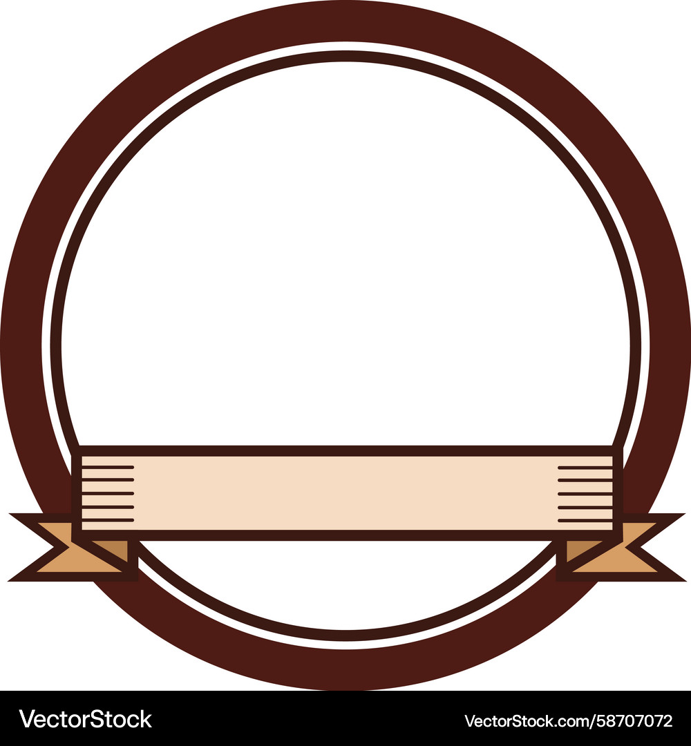 Empty Badge with Sketch Ribbon Vector Image