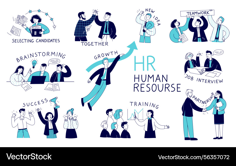 Human Resources Team Collaboration Vector Image