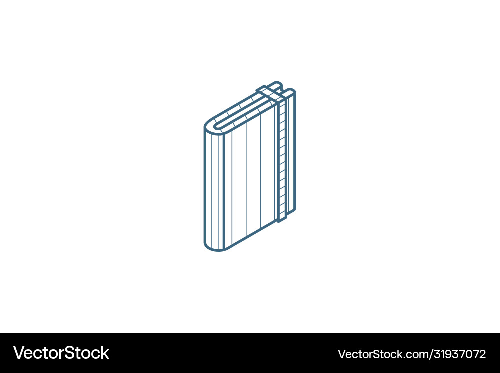 Paper notebook sketchbook notepad isometric icon Paper notebook sketchbook notepad isometric icon vector image