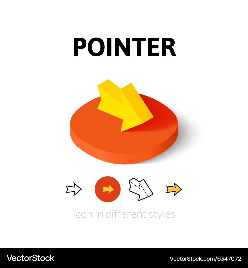 Pointer-Symbol in verschiedenen Stil Vektorbild