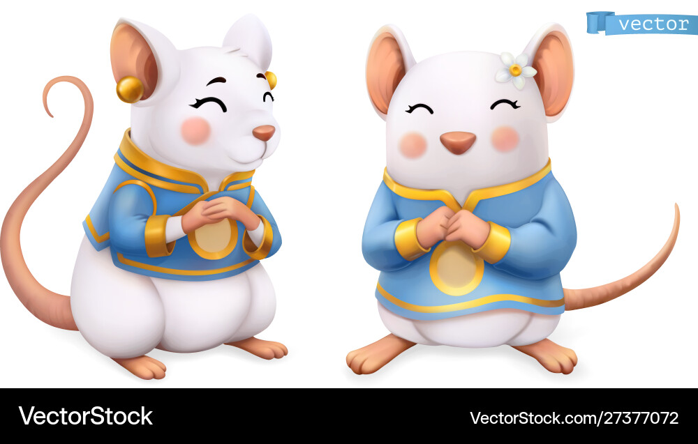 Rat mouse funny animal in chinese zodiac Rat mouse funny animal in chinese zodiac vector image
