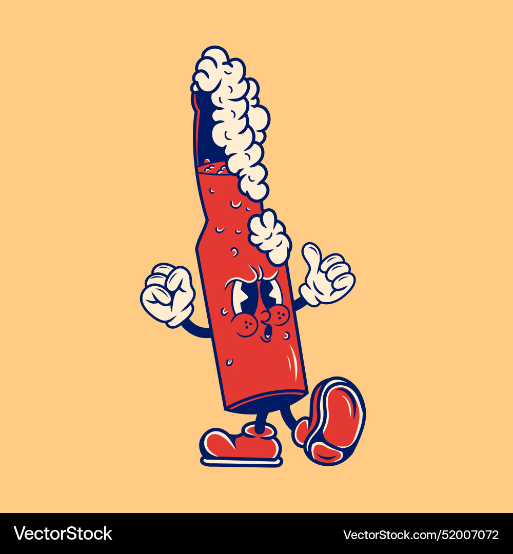 Retro character design of beer bottle Vector Image