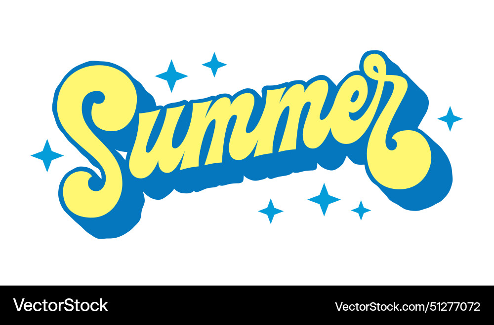 Retro Summer Script - 70s Vibes vector image