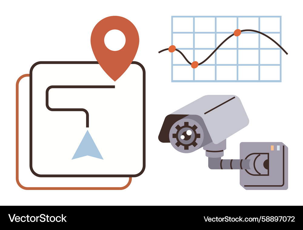 Security Monitoring Analytics Path Vector Image