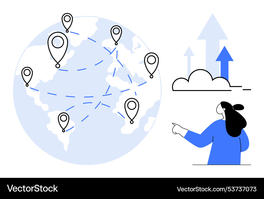 Global networking and cloud technology growth Global networking and cloud technology growth vector image