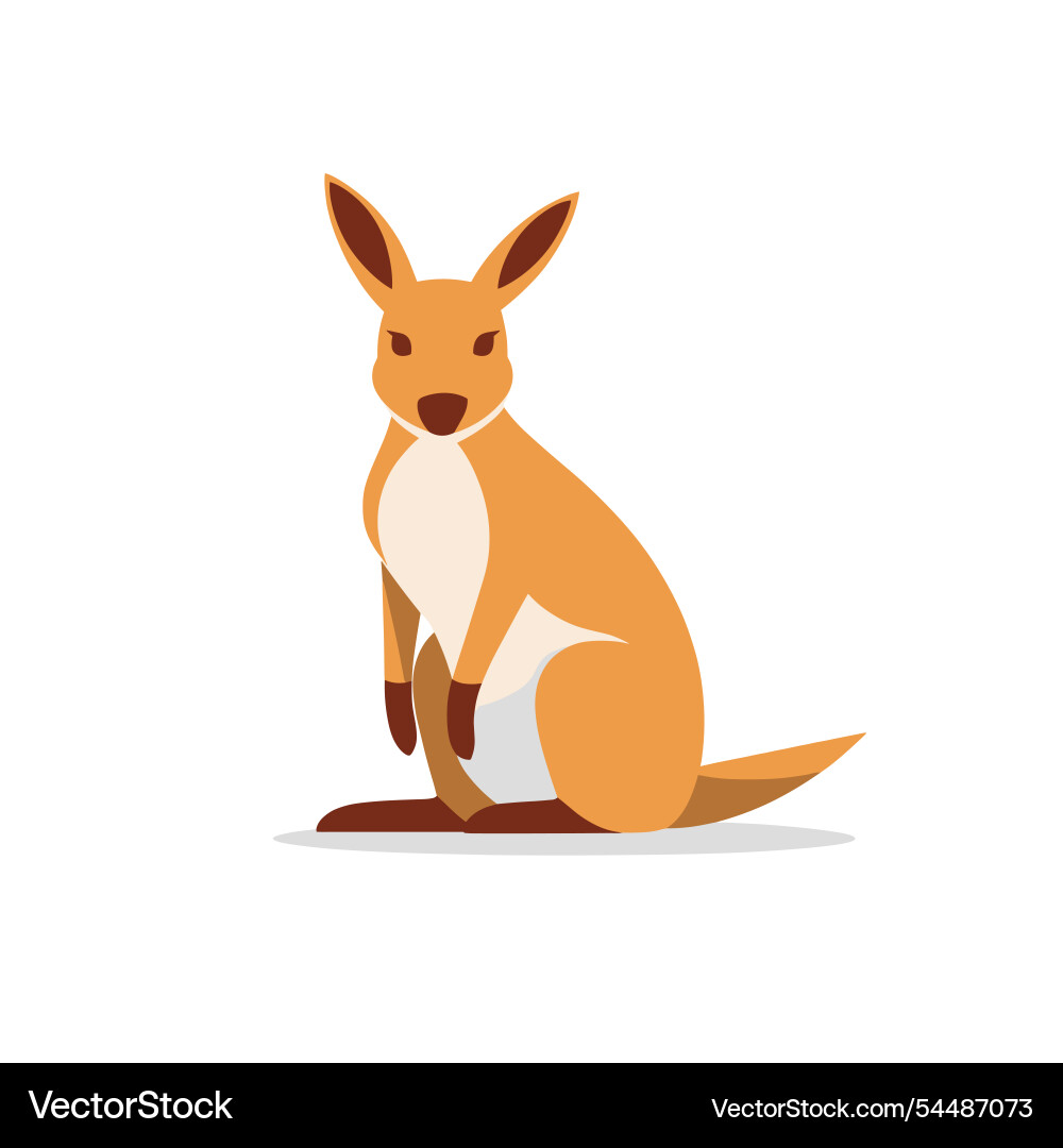 Kangaroo in a minimal style Vector Image