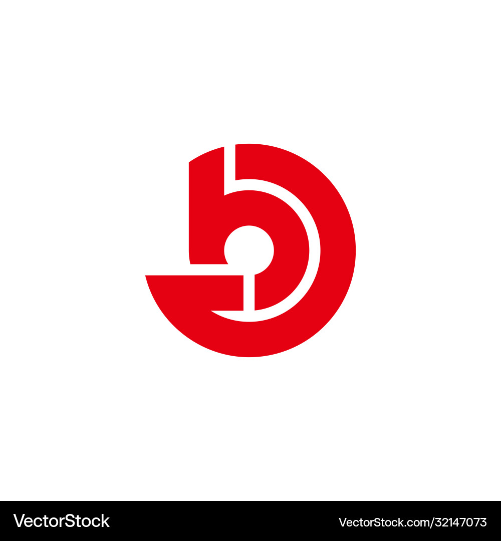 Letter db circle rotation arrow geometric design Letter db circle rotation arrow geometric design vector image
