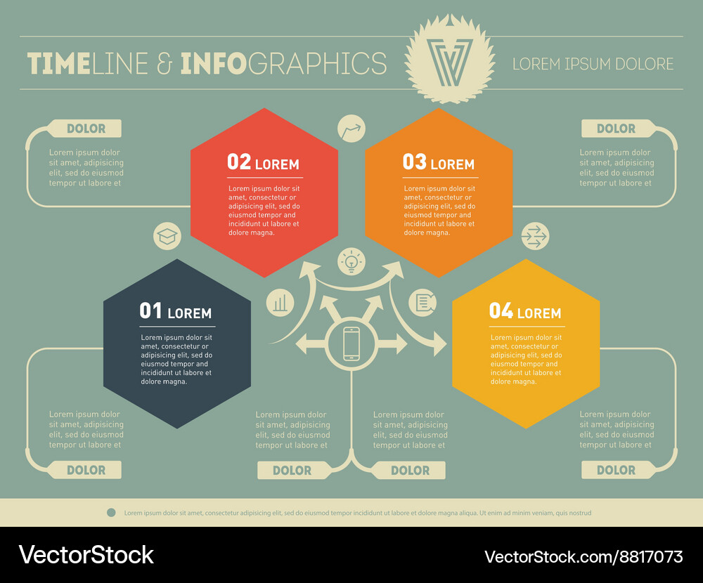 Part of the report with logo and icons set Vector Image