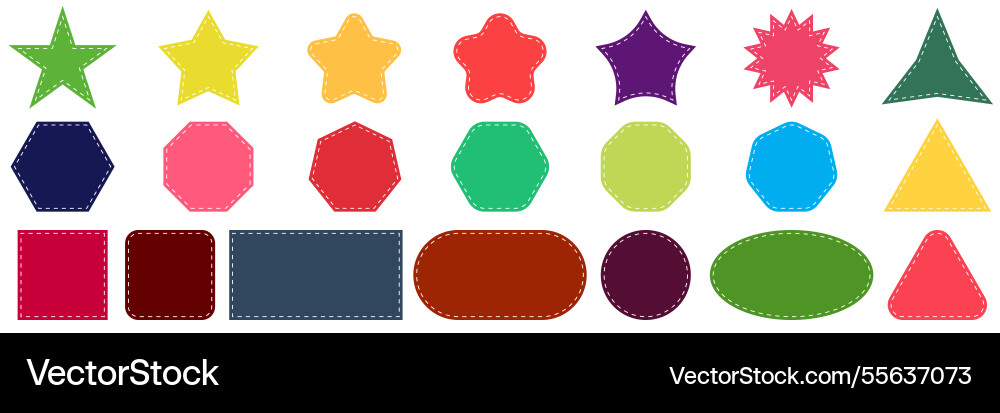 Set of different basic colorful geometric shapes vector image