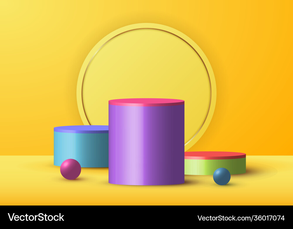 3d realistic yellow rendering and colorful 3d realistic yellow rendering and colorful vector image