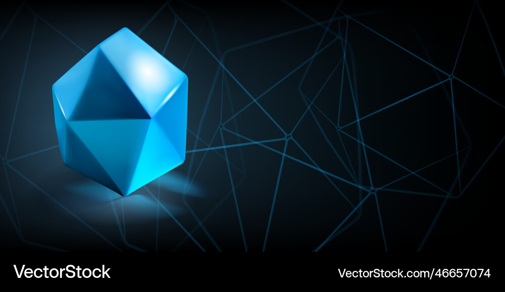 Abstract background with low poly 3d shape Vector Image