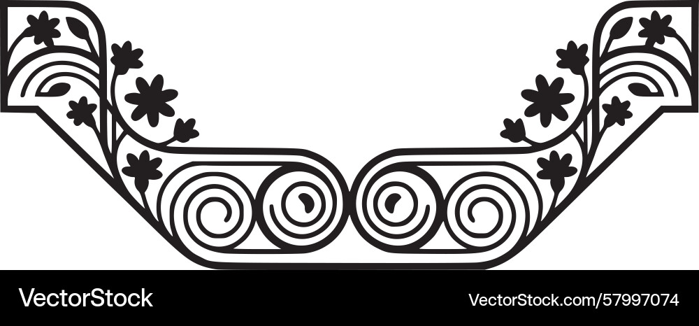 Art Deco Scroll Border Vector Image
