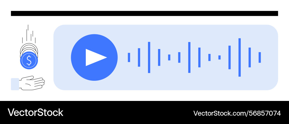 Audio playback with sound visualization Audio playback with sound visualization vector image