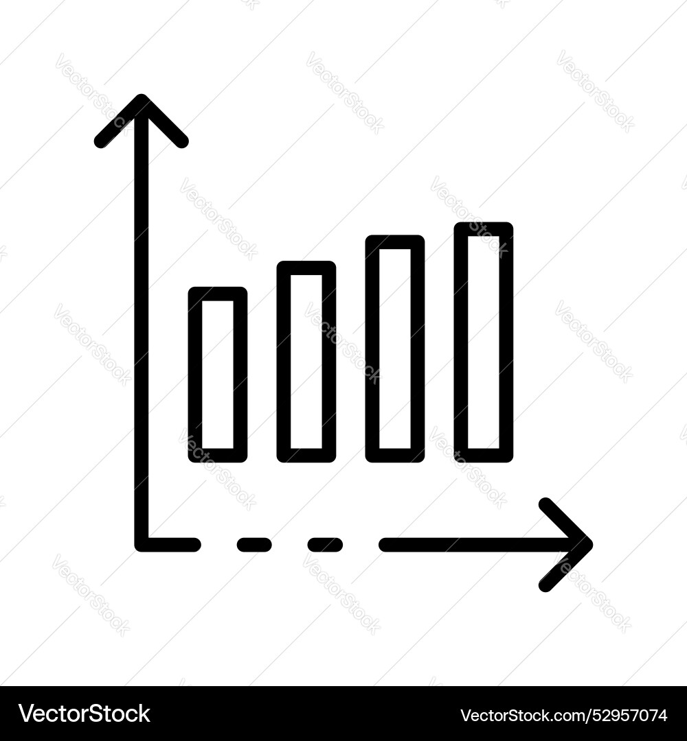 Bar graph icon outline style design isolated Bar graph icon outline style design isolated Vector Image