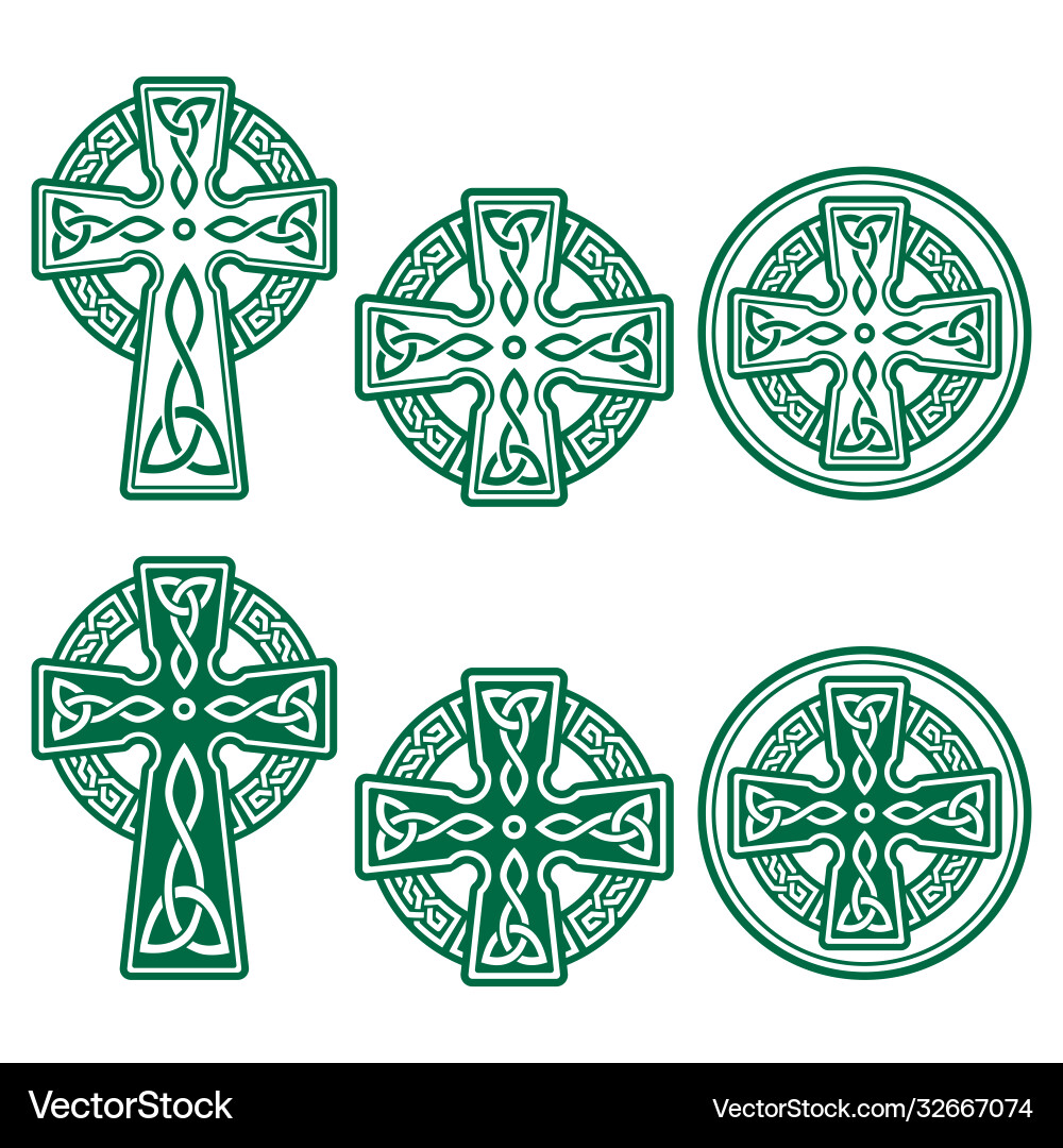 Celtic Cross Knot Pattern Set vector image