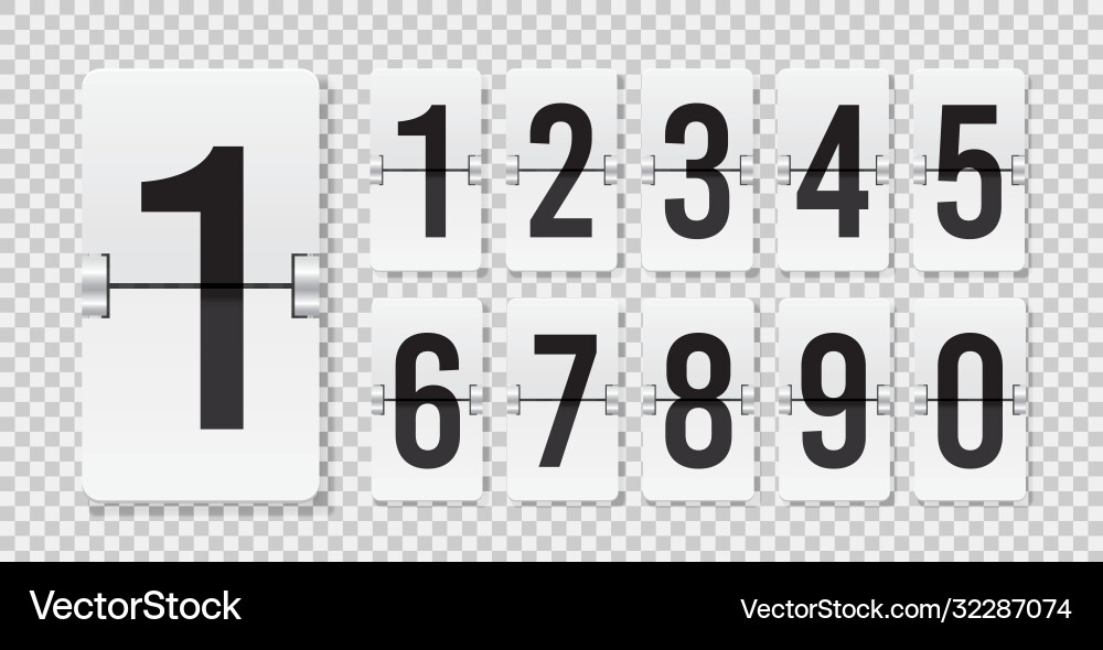 Countdown scoreboard numbers score vector image