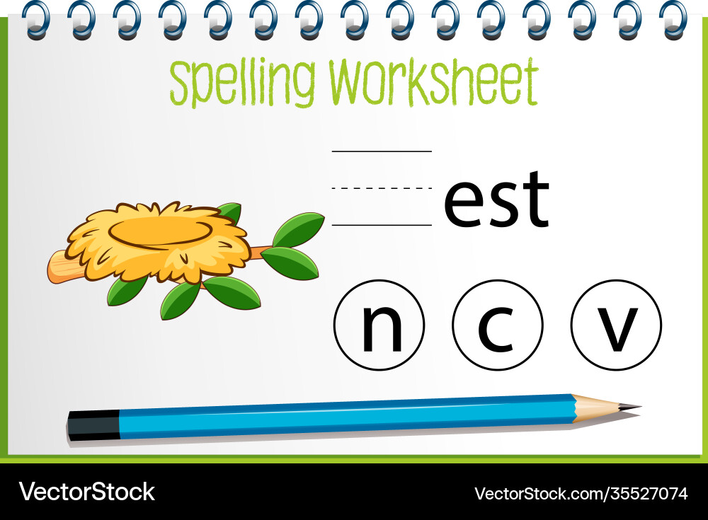 Find missing letter with nest Find missing letter with nest vector image
