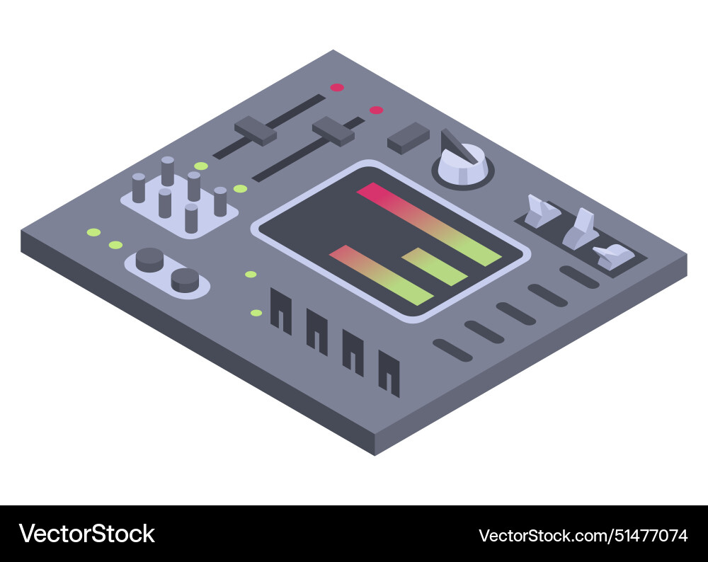 Isometric control panel spaceship with slider Isometric control panel spaceship with slider vector image