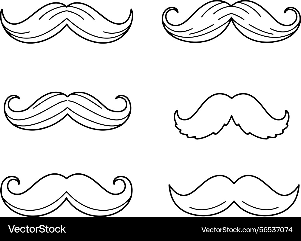 Mustache drawing tutorial learn artistic Vector Image