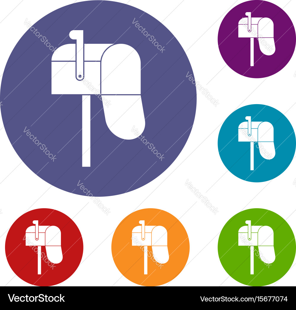 Open mailbox icons set vector image