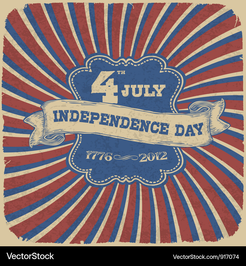 Retro Independance Tag Vektorbild